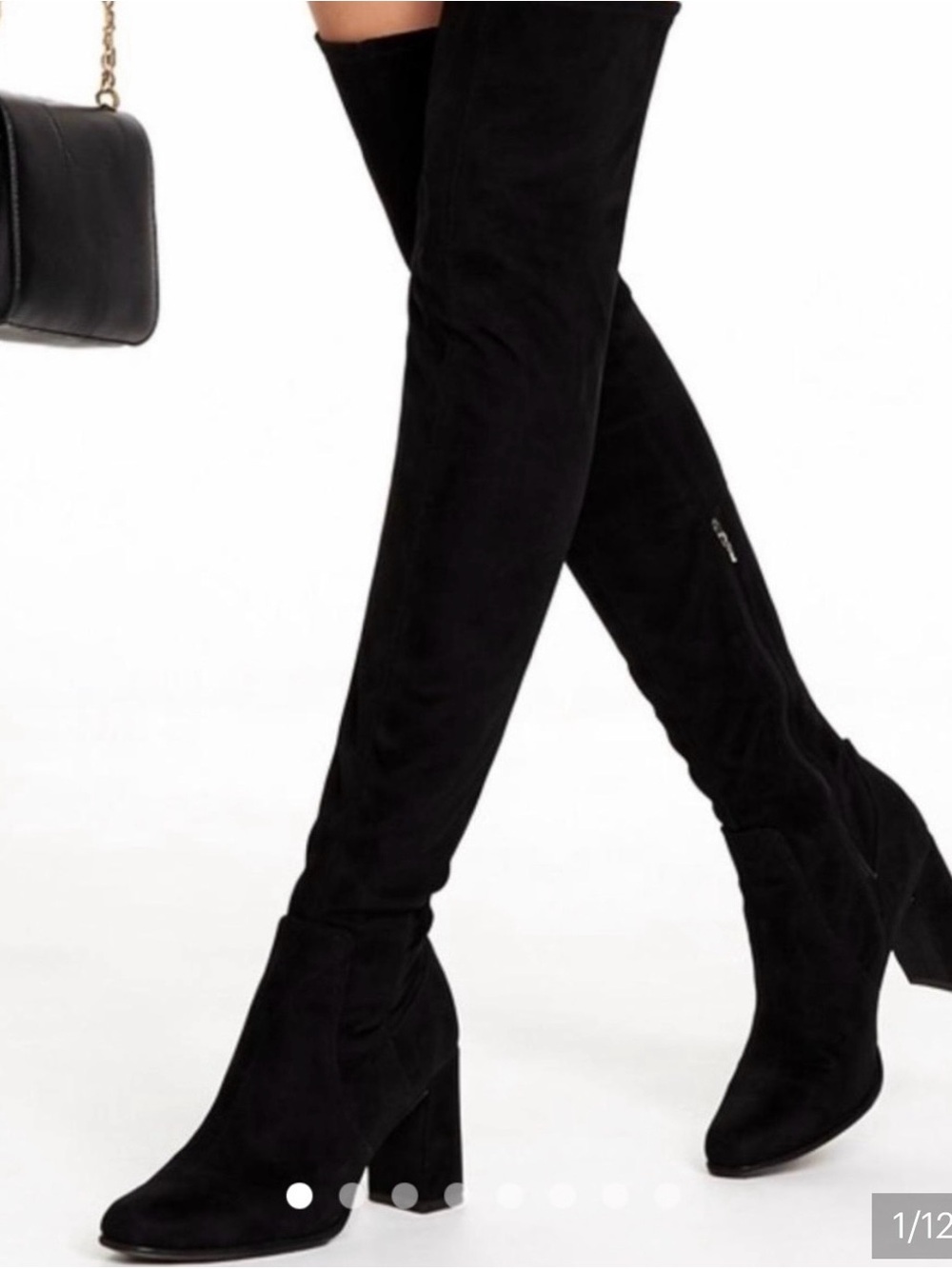 Liz Claiborne Black Over-the-Knee Suede Block Heel Boots NWOT